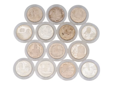 RUSSIAN COMMEMORATIVE 2 RUBLE SILVER COINS SET