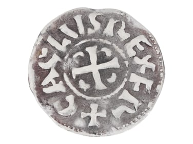 ANTIQUE FRENCH CAROLINGIAN CHARLES II SILVER COIN