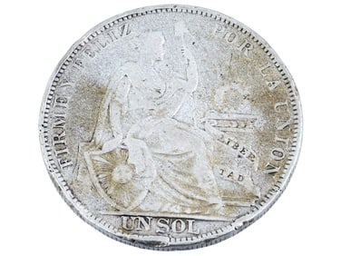 PERUVIAN SILVER REPUBLICA PERUANA 1 SOL COIN 1930
