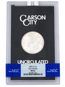 1883 UNCIRCULATED NGC MS62 SILVER MORGAN DOLLAR COIN