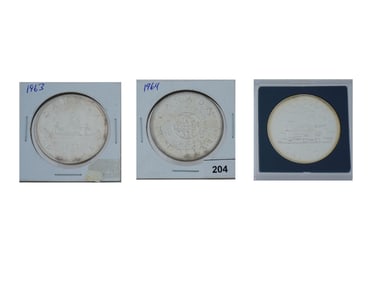 CANADIAN UNCIRCULATED STERLING SILVER 1 DOLLAR COINS