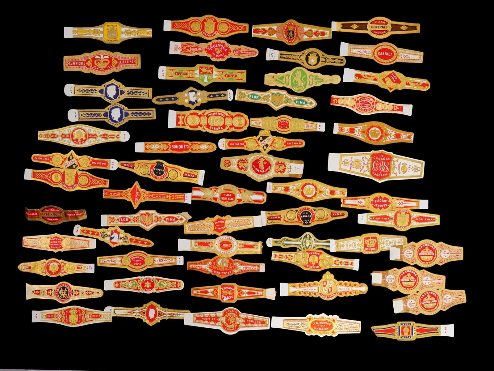 LARGE COLLECTION CUBAN CIGAR LABELS EARLY 20TH C (1 of 10)