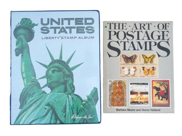 COLLECTION OF VARIOUS POSTAGE STAMPS IN TWO ALBUMS