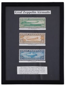 SET OF 1930 GRAF ZEPPELIN AIRMAIL POSTAGE STAMPS