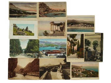 GROUP OF TEN SOVIET ERA POSTCARDS SOME MARKED