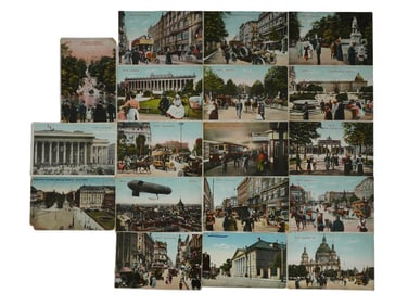 COLLECTION OF 18 ANTIQUE GERMAN BERLIN POSTCARDS