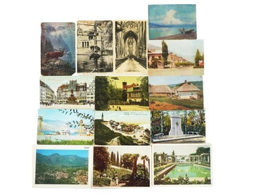 COLLECTION OF 14 ANTIQUE AND VINTAGE POSTCARDS