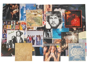 COLLECTION OF VINTAGE ROCK MUSIC VINYL RECORDINGS