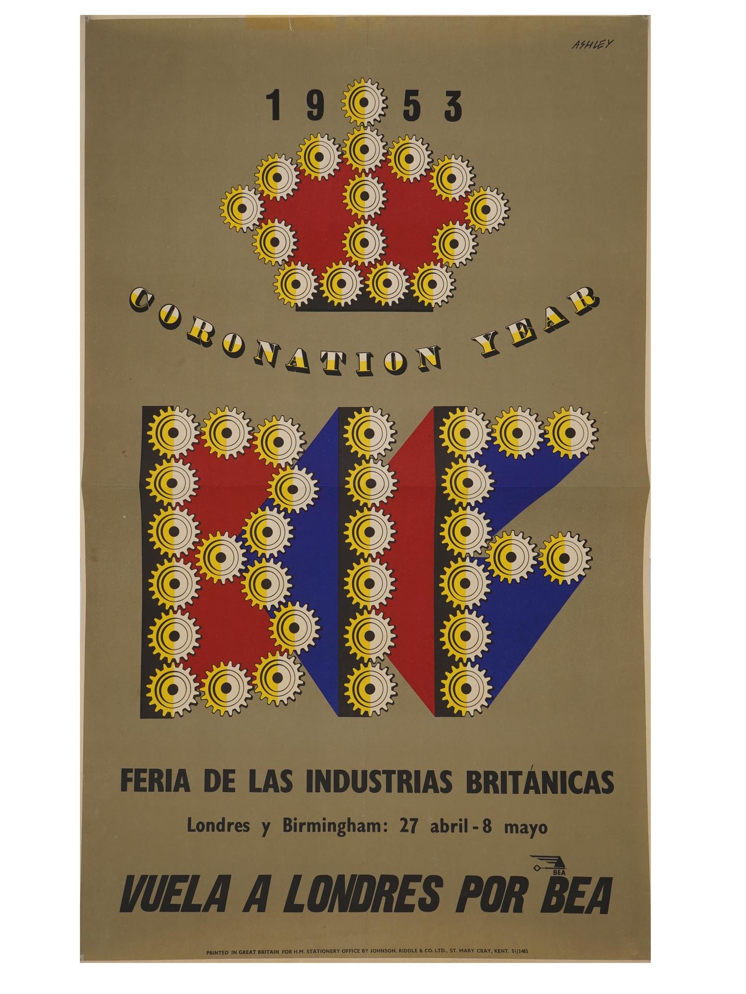 VINTAGE BRITISH POSTER CORONATION YEAR INDUSTRIES FAIR (1 of 3)