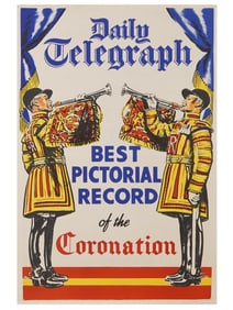 VINTAGE BRITISH POSTER THE DAILY TELEGRAPH CORONATION
