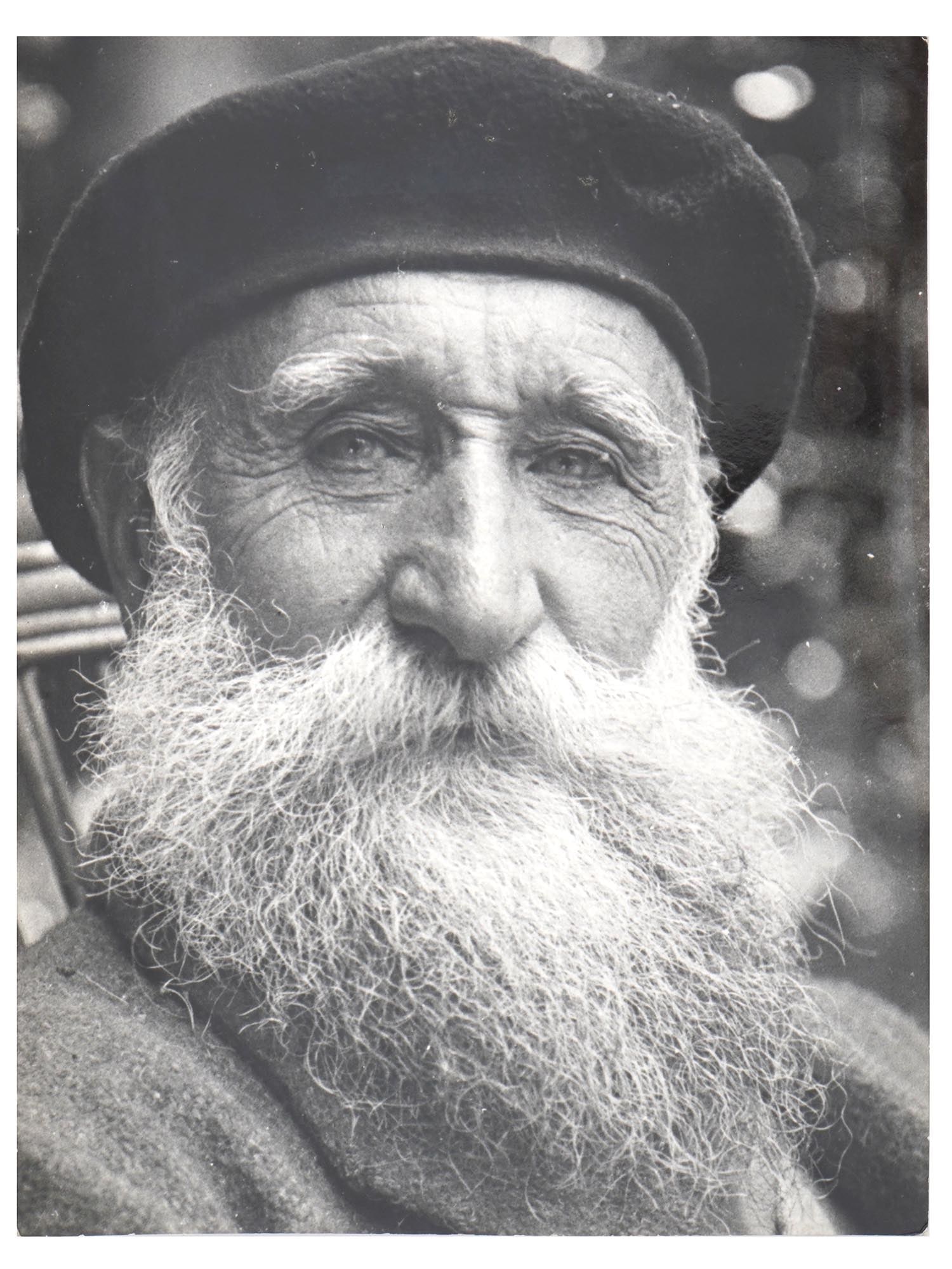 ARISTIDE MAILLOL PHOTOGRAPH BY JOSEF BREITENBACH: Monochrome photograph by Josef Breitenbach, 1896 to 1984, a German-American photographer descent associated with the Surrealistic movement. The photo portrays Aristide Maillol, 1861 to 1944, a French