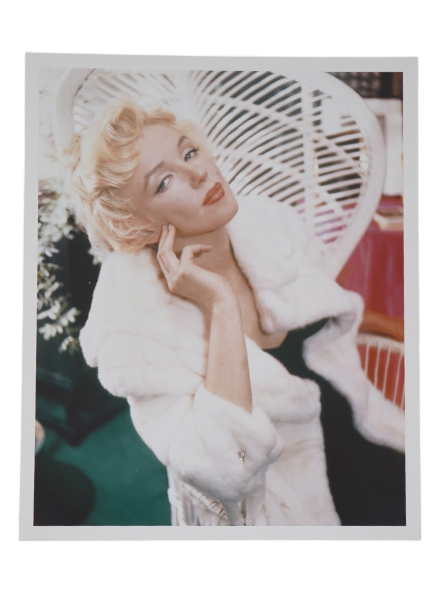 MARILYN MONROE BY CECIL BEATON 1956 PHOTOGRAPH: Color photo print on paper. From a series of Marilyn Monroe portraits by Cecil Beaton, 1904 to 1980, an acclaimed British fashion photographer, costume and set designer. The series is dated 22 Februar