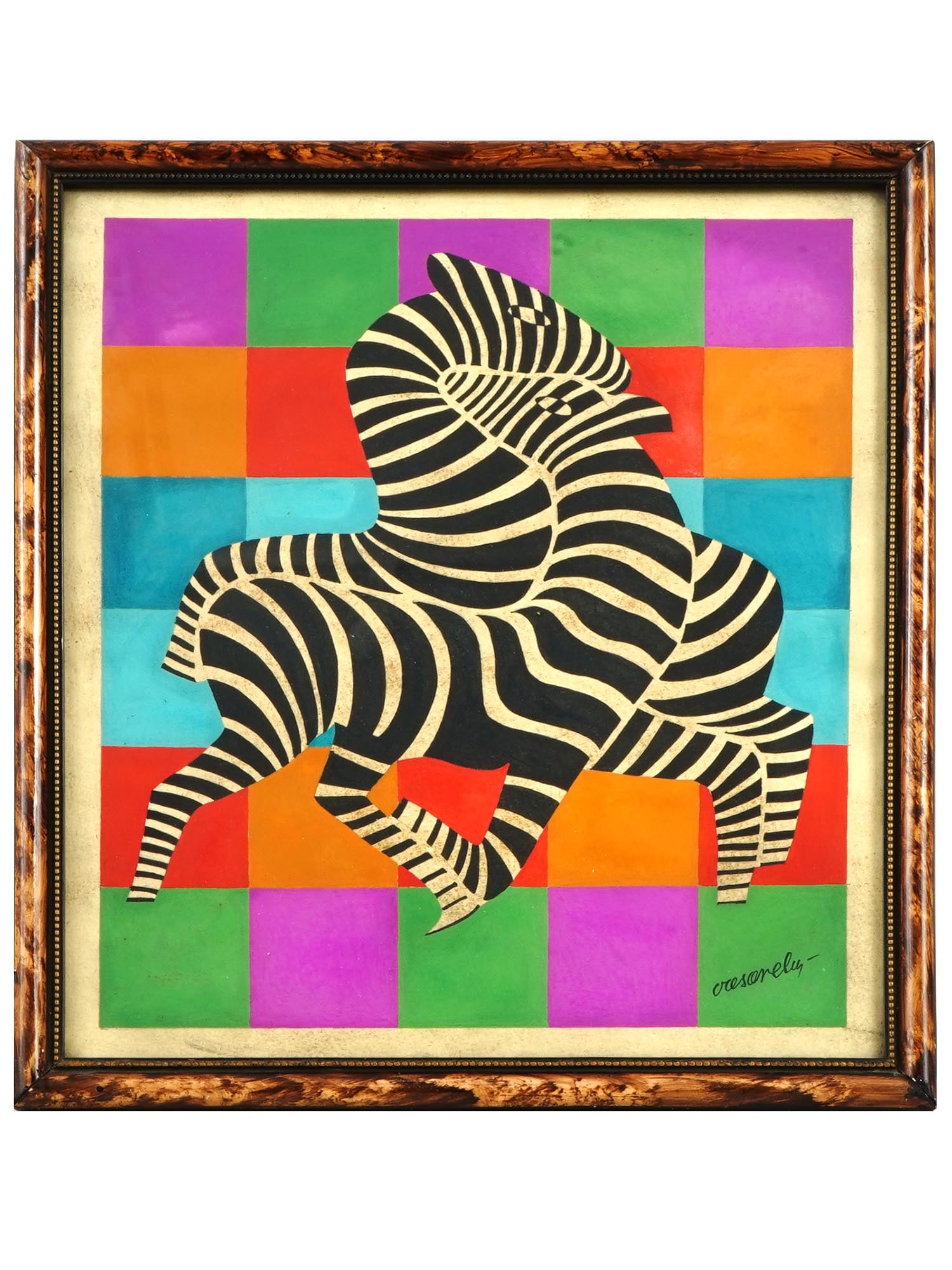AFTER VICTOR VASARELY ZEBRA ZAMBOO PAINTING (1 of 5)