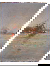 20TH CEN MARINE OIL PAINTING SIGNED BY THE ARTIST (1 of 4)