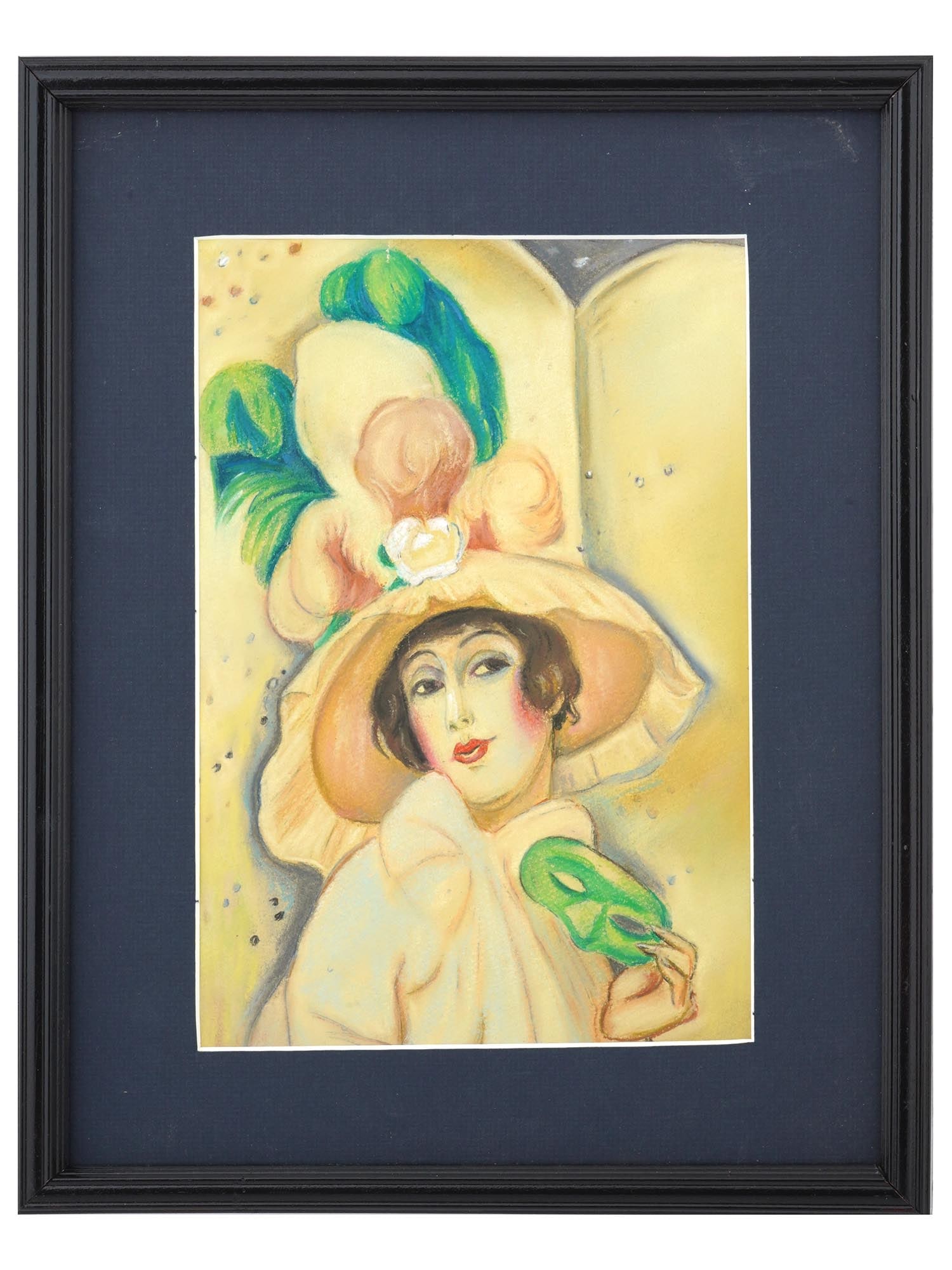 GERDA WEGENER DANISH PORTRAIT PASTEL PAINTING (1 of 5)