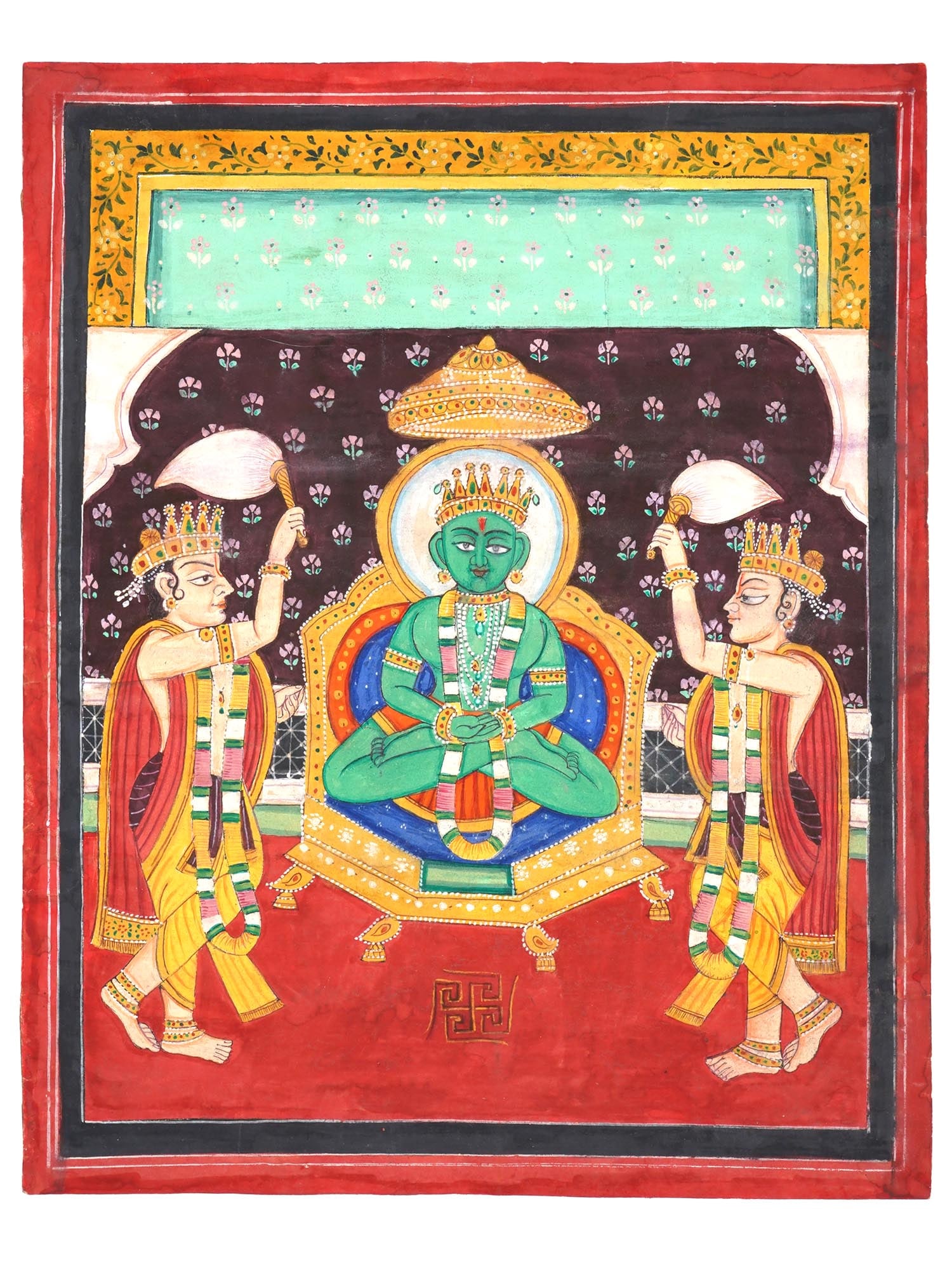 ANTIQUE INDIAN MUGHAL ERA JAIN ART MINIATURE PAINTING (1 of 5)