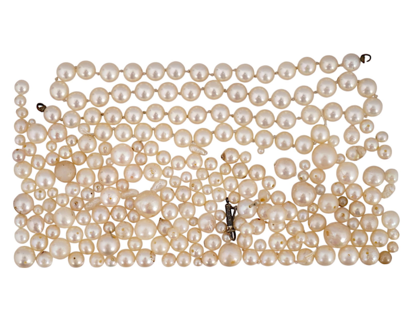 COLLECTION OF PEARL BEADS IN VARIOUS SIZES FOR NECKLACE (1 of 2)