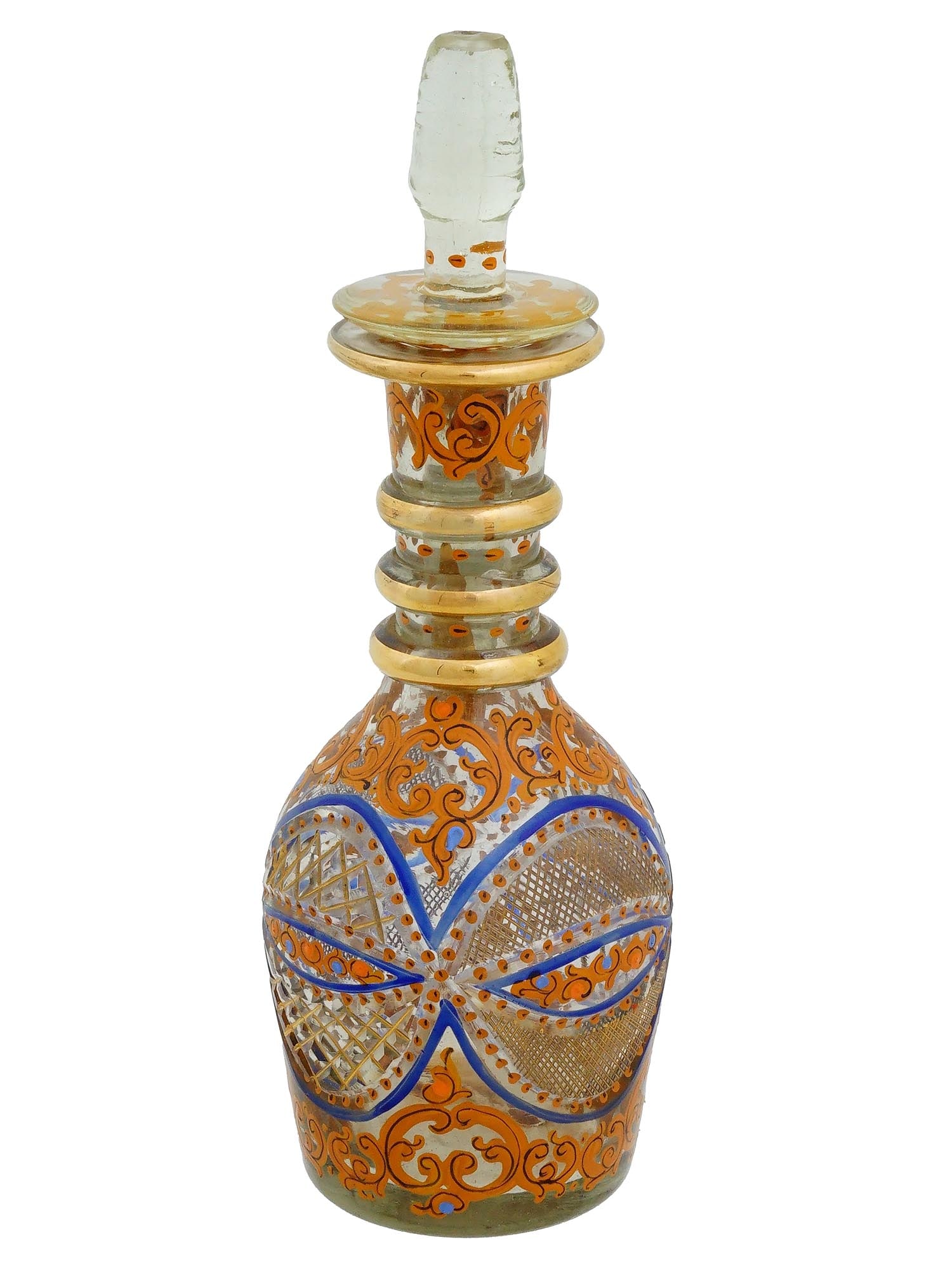 ANTIQUE BOHEMIAN CUT GLASS DECANTER FOR ISLAMIC MARKET (1 of 10)