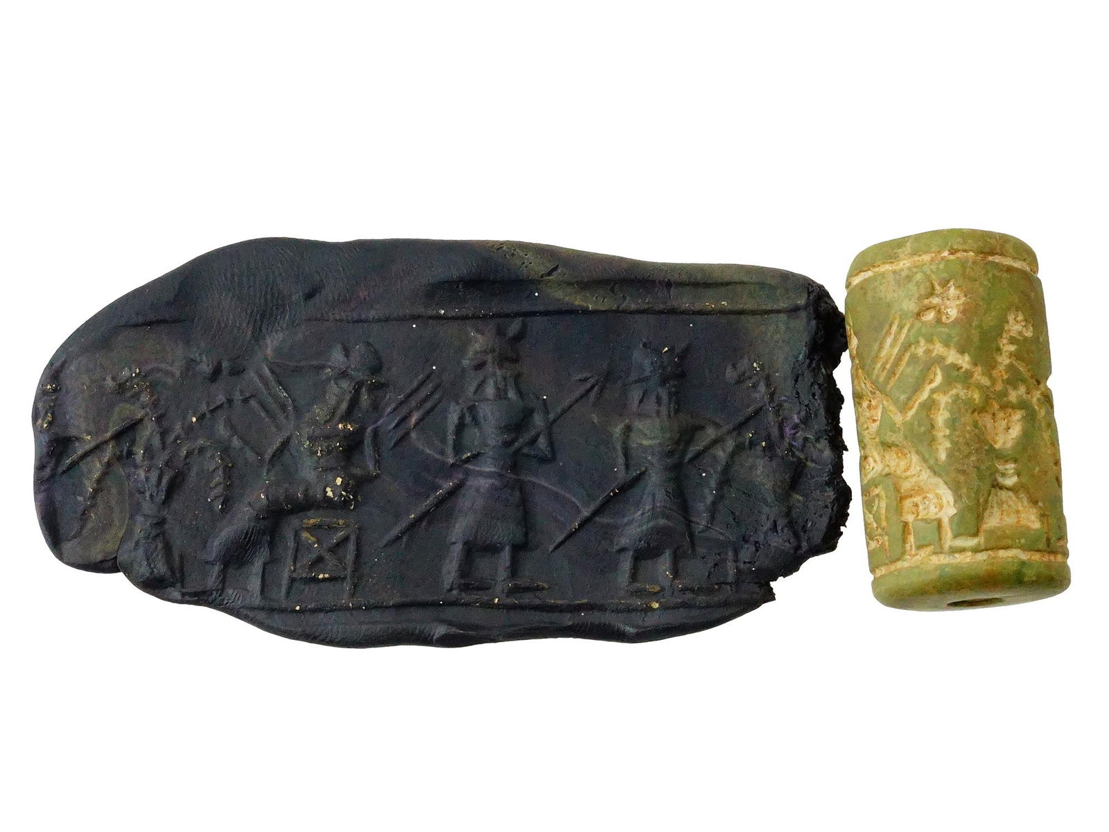ANCIENT NEAR EASTERN CARVED STONE CYLINDER SEAL (1 of 6)