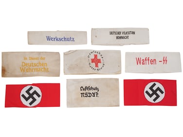 WWII NAZI GERMAN NSDAP SS LUFTSCHUTZ RED CROSS ARMBANDS