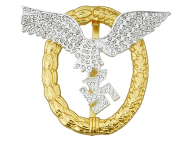 GERMAN WWII TYPE LUFTWAFFE PILOTS BADGE WITH DIAMONDS