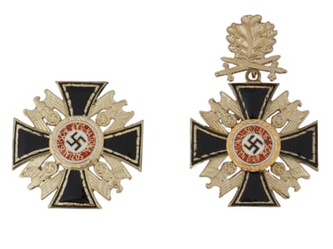 WWII NAZI GERMAN PINBACK AND NECK CROSS GERMAN ORDERS