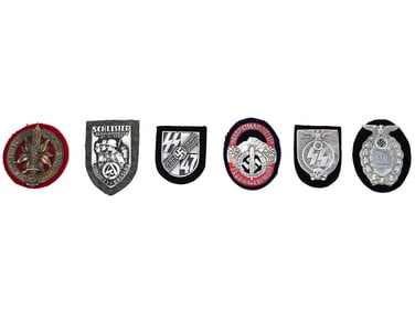 WWII NAZI GERMAN MILITARY SHIELDS OF SA AND SS UNITS