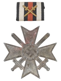 WWII NAZI GERMAN 1939 WAR MERIT CROSS AND RIBBON BAR