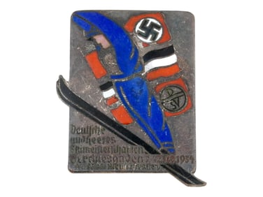 1934 NAZI GERMAN BERCHTESGADEN SKI COMPETITION BADGE