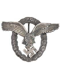 WWII NAZI GERMAN LUFTWAFFE PILOT OBSERVER BADGE