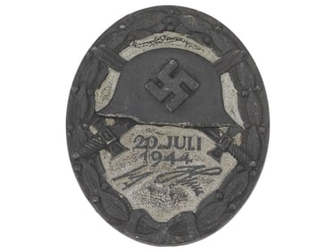 WWII NAZI GERMAN MILITARY WOUND BADGE WITH COA