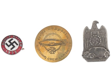 WWII NAZI GERMAN BADGES AND GRAF ZEPPELIN BADGE