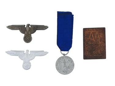 GERMAN WWII BREAST PINS MEDAL AND A BADGE