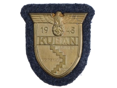 WWII NAZI GERMAN KUBAN SHIELD MILITARY BADGE