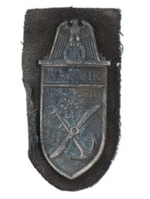WWII NAZI GERMAN NARVIK SHIELD MILITARY BADGE