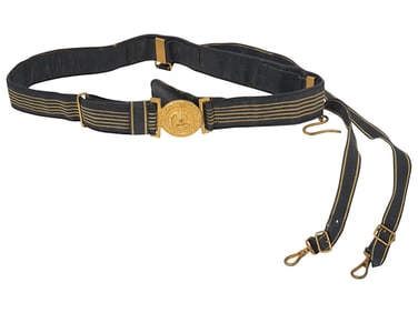 WWI USN US NAVY OFFICER UNIFORM BELT W SWORD HANGERS