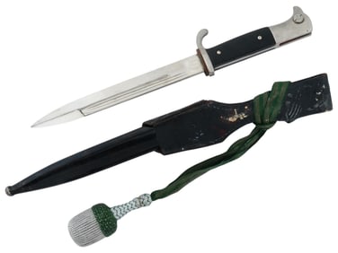 WWII GERMAN FIRE POLICE DAGGER BAYONET W SCABBARD