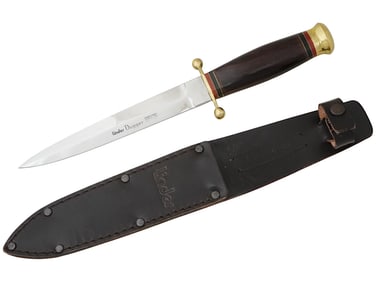 GERMAN STAINLESS STEEL DAGGER W SCABBARD BY LINDER