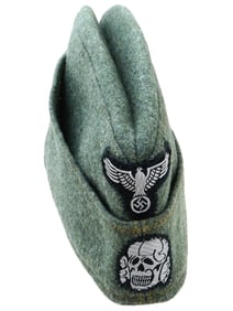 WWII NAZI GERMAN SS TOTENKOPF OVERSEAS CAP