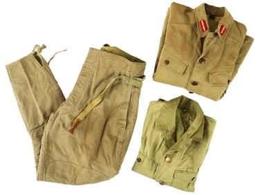 SET OF JAPANESE MILITARY UNIFORM JACKETS AND PANTS