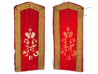 ANTIQUE RUSSIAN EMPIRE MILITARY SHOULDER BOARDS