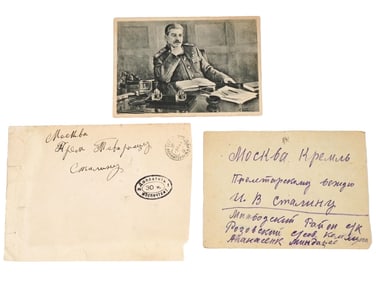 SOVIET JOSEPH STALIN ENVELOPES AND POSTCARD