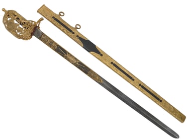 RUSSIAN IMPERIAL ENGRAVED  SWORD WITH SCABBARD