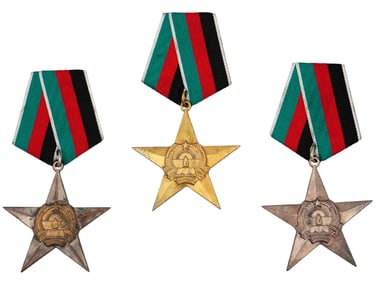 THREE AFGHAN ORDERS OF THE STAR 1ST 2ND 3RD CLASS