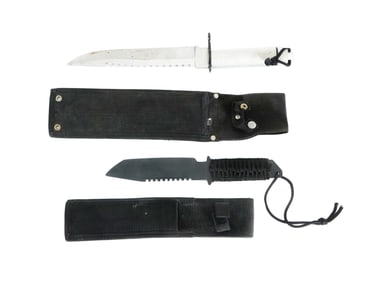 LOT OF 2 STEEL KNIVES WITH SHEATH
