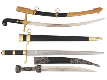 LOT OF AMERICAN ARGENTINIAN AND INDIAN SWORDS DAGGER