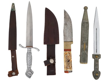 COLLECTION OF CAUCASIAN KINDJAL DAGGER KNIFE E SHEATH