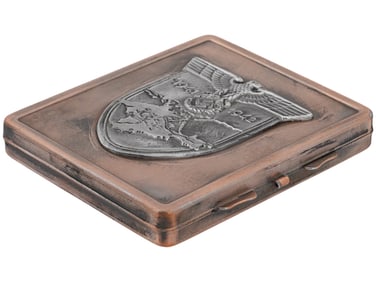 WWII NAZI GERMAN WEHRMACHT CRIMEA SHIELD CIGARETTE CASE