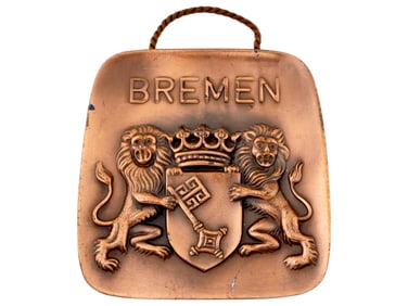 GERMAN BREMEN NAZI PARTY METAL WALL PLAQUE