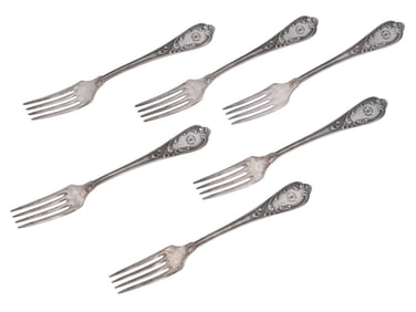GERMAN SS ACADEMY WEWELSBURG 6 SERVING FORKS SET